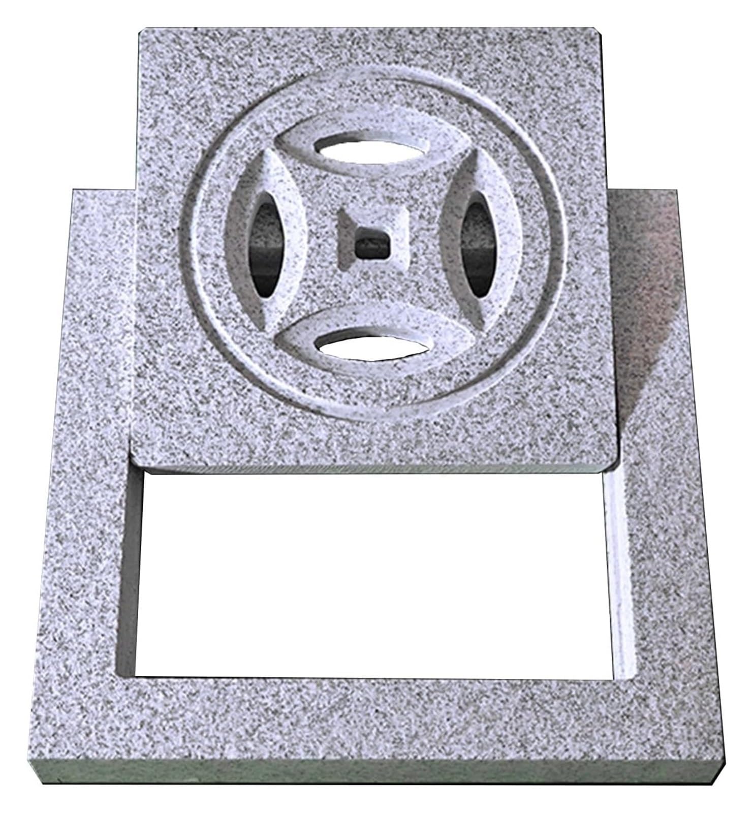 Cubierta para tanque séptico, rejilla extraíble para bomba de sumidero, boca de registro, fosa séptica, drenaje de paisaje, 50 x 50 cm, placa blanca para uso en exteriores