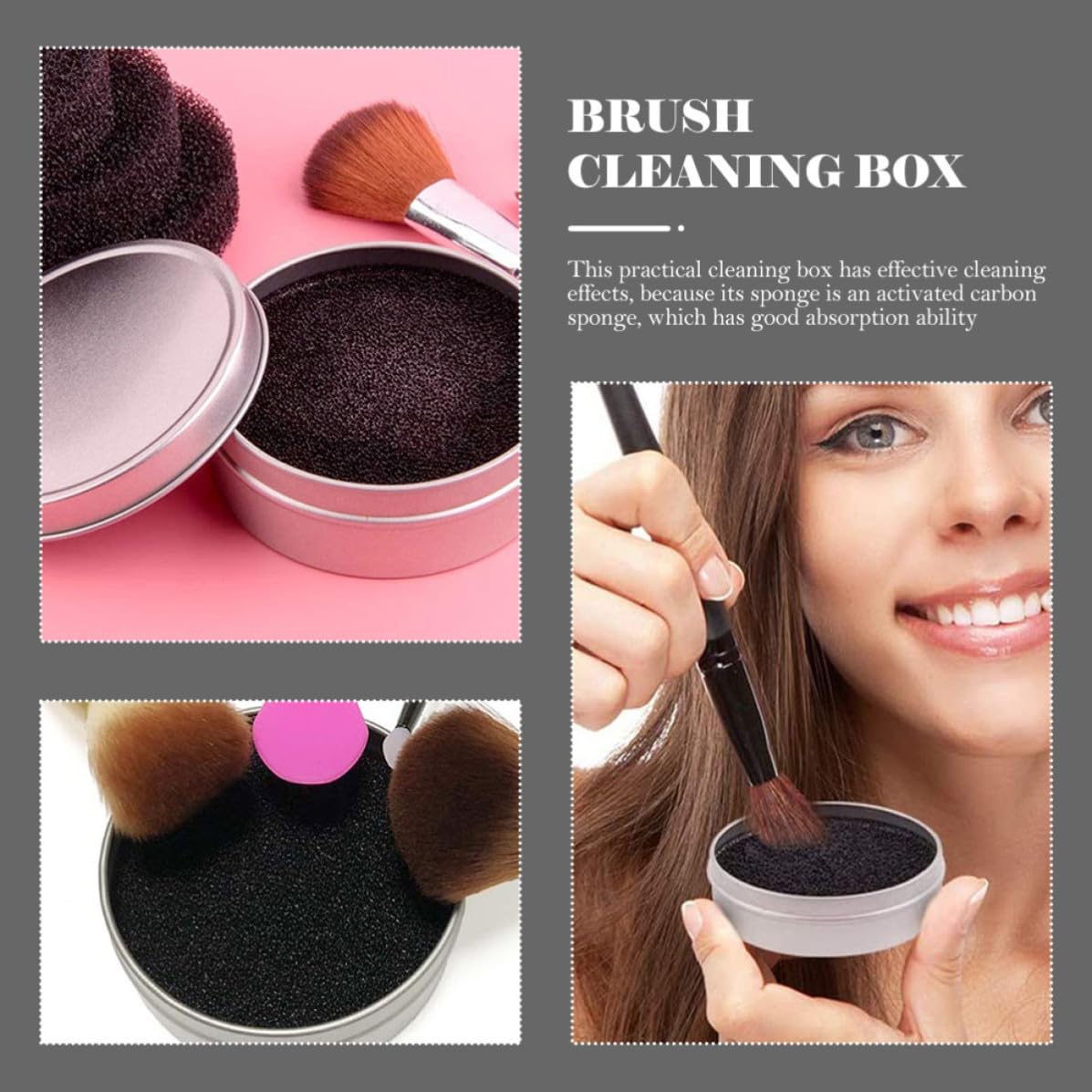 Makeup Brush Cleaning Case with Activated Carbon Sponge, 5sets Travel image 4