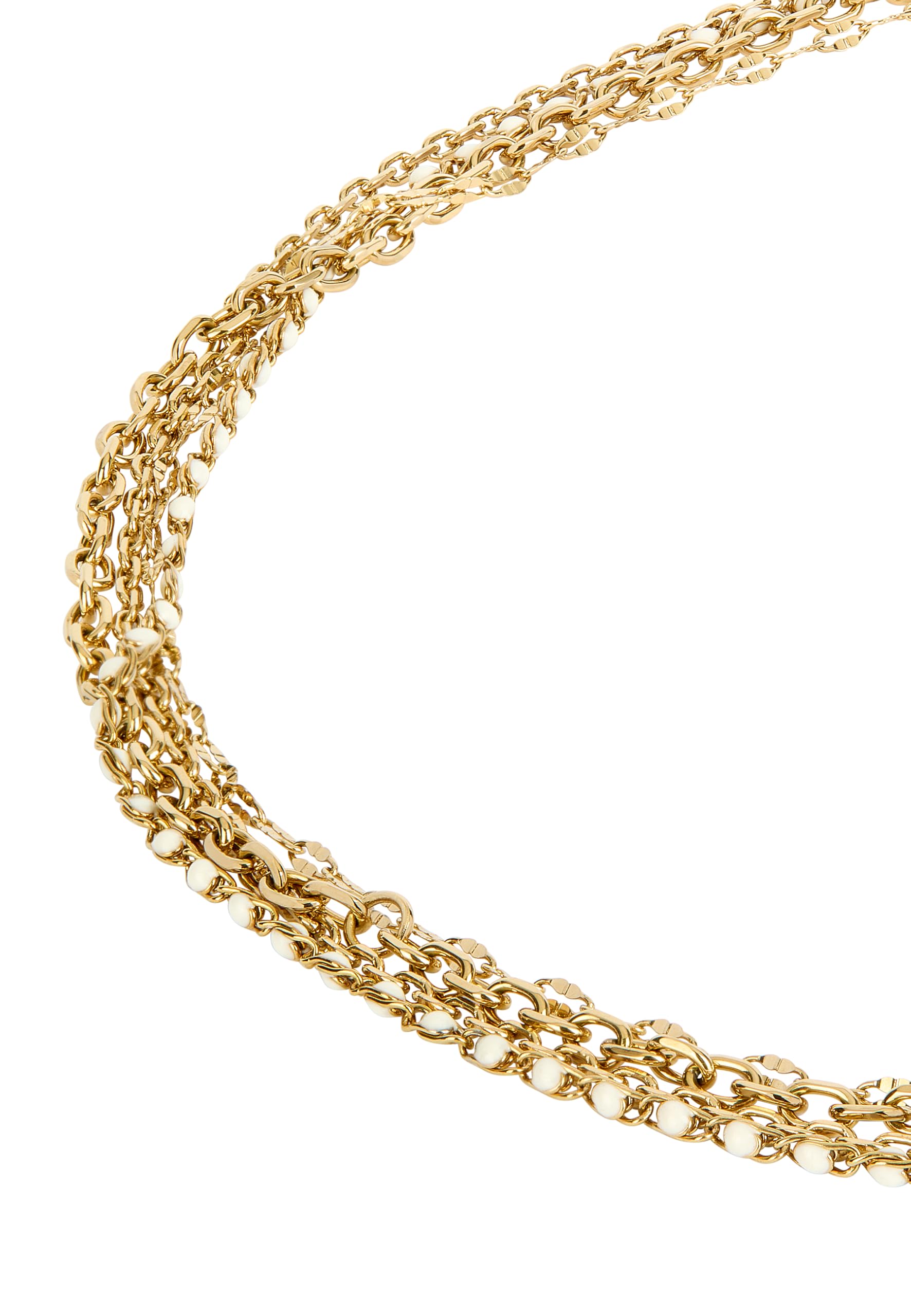 Breil, Collezione Margot, Collana Donna, Girocollo Multifilo in Acciaio Lucido, Impreziosito da Perle Bianche, Chiusura Regolabile, Lunghezza fino a 45 cm, Idea Regalo Donna