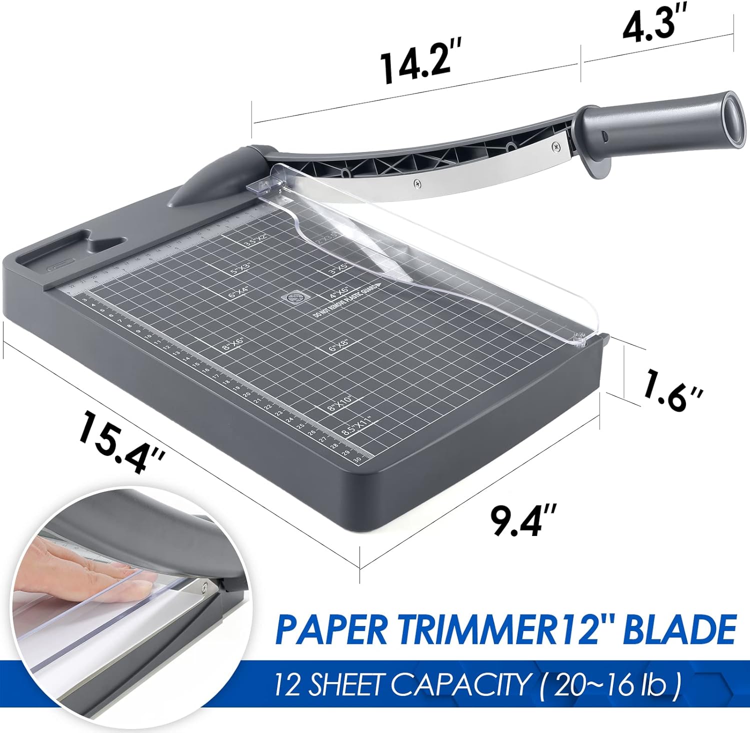 Buy MROCO Paper Cutter 12 Cut Length Paper Trimmer, Guillotine Trimmer