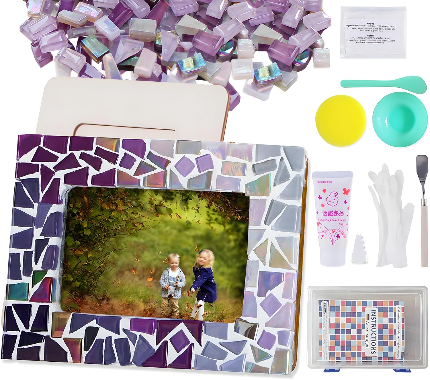 AiYoYo Set fai da te per cornici fotografiche per adulti, mosaico, kit creativo per lavoretti, regalo di compleanno