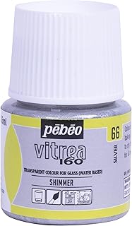 Pebeo Vitrea 160, Glass paint, 45 ml Bottle - Shimmer Silver