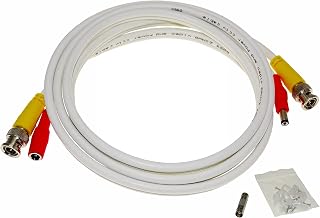 New Hosecurity Pre-Made All-in-One Siamese RG59 BNC Video and Power CCTV Security Camera Cable for HD AHD DVR SDI Camera Connection (RG 59 HD Cable 1X6.6ft) (White)