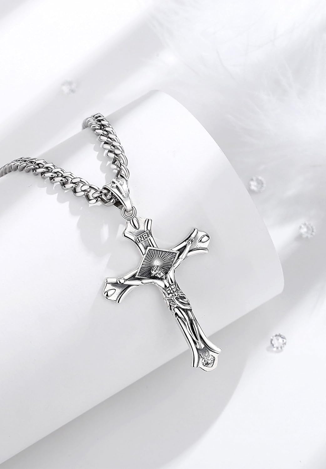 CELESTIA 925 Sterling Silver St. Michael/St. Christopher/St. Benedict/St. Gabriel/Virgin Mary/Jesus/Caravaca/Metatron/Seal of Seven Archangel Medals for Men Women Religious Gifts