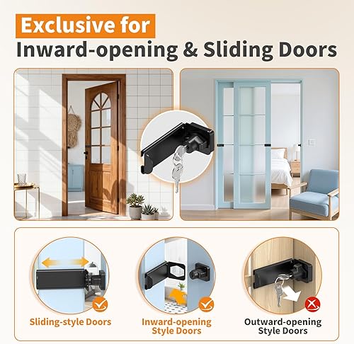 Miniatura 3 de Cerradura de puerta corredera de 90 grados, cerradura de seguridad en ángulo recto de cerrojo, pestillo de puerta apto para granero, jardín, valla,