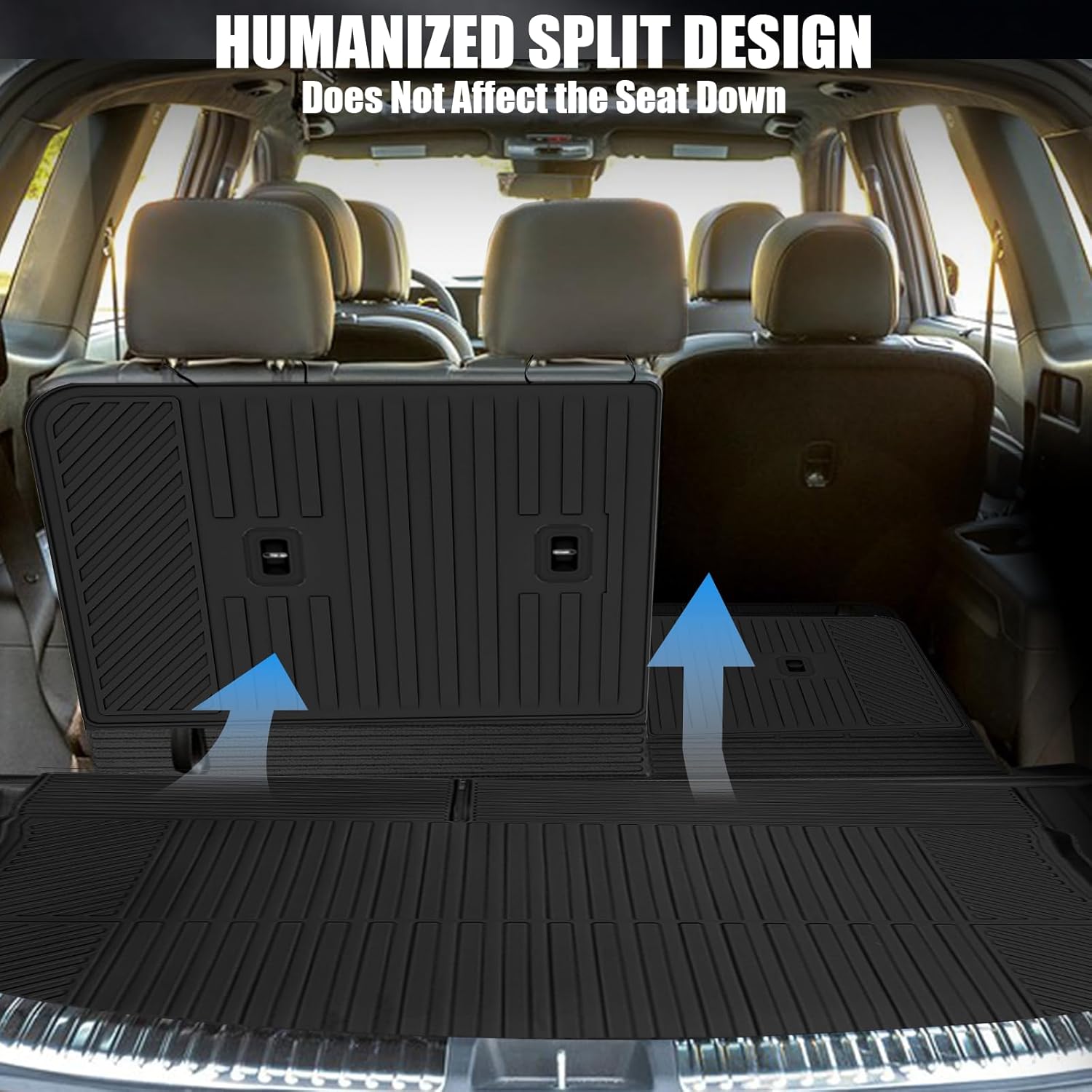 All Weather Floor Mats Trunk Mat with Backrest Mat Fit for 2026 Hyundai Palisade Gas 7-Seater, Rubber Mat TPE Protection Liners with 2nd & 3rd Row Covering 2026 Palisade Accessories, Black
