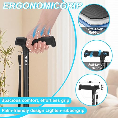 Miniatura 5 de Bastón alto para hombre de 42.52 pulgadas. Bastón de caminar extra largo fácil de viajar es adecuado para personas grandes de más de 5 pies 9