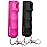 Mace Pepper Spray - 2-Pack Hard Case Model, 0.42 oz, 12 Feet Range, Max Strength 10% OC, Long Lasting UV Dye, Flip Top Safety Cap, Self Defense Pepper Spray Keychain for Women & Men - Black & Pink