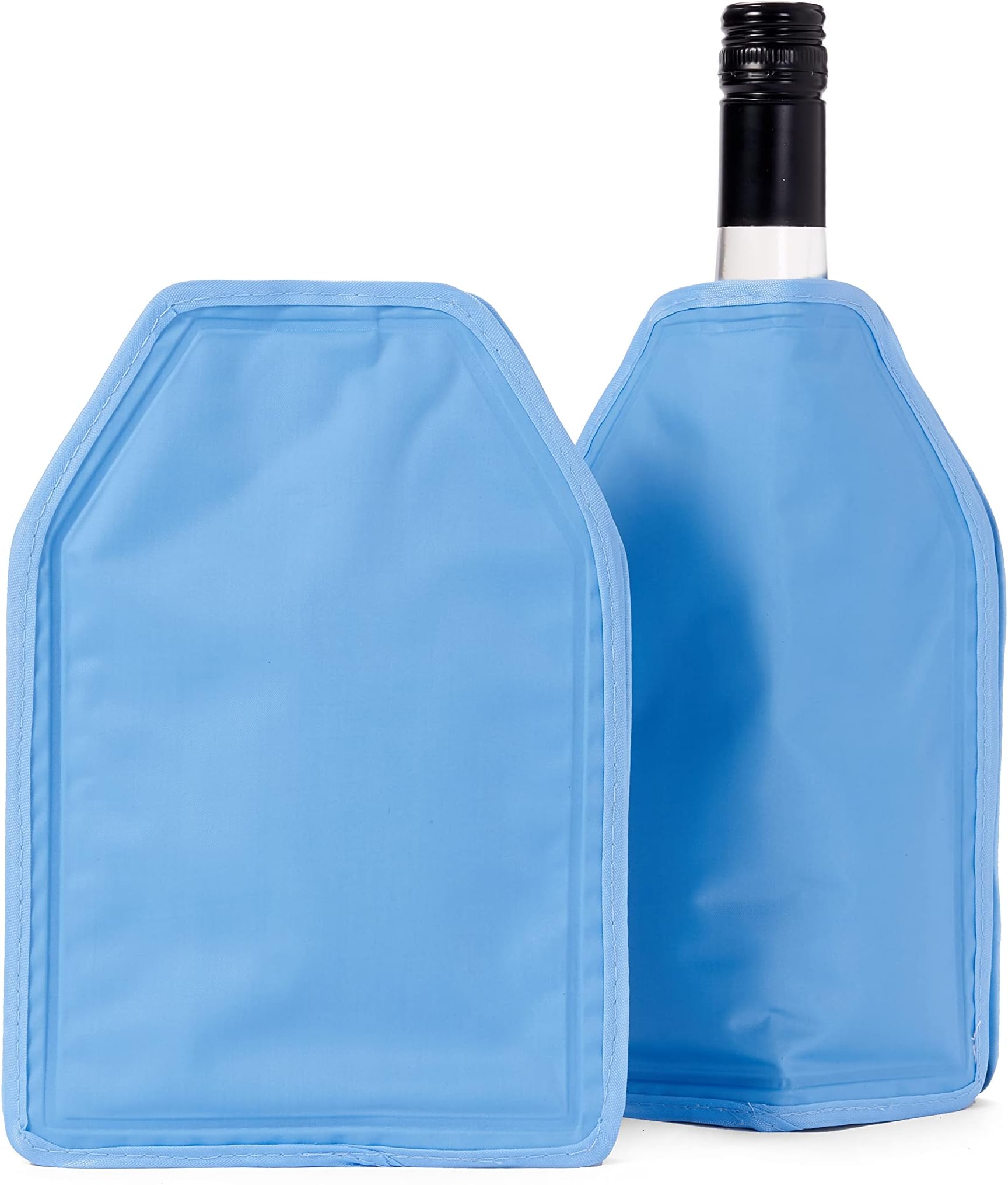2 Pack Long Lasting Gel Wine & Champagne Cooler Bottles Sleeves (22.5 x 15.5 cm) - Keep Drinks Ice Cool for Summer Barbecue Party Picnic