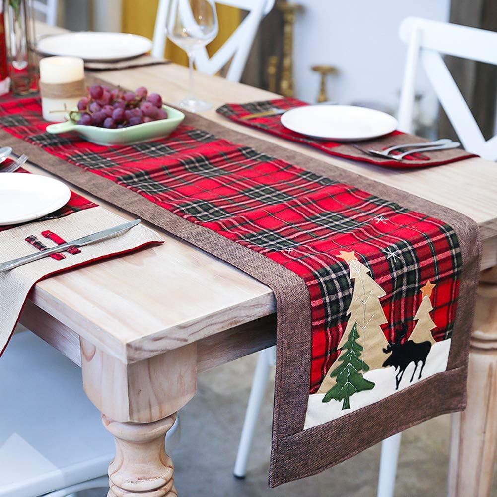 Flash Deals - 50% OFF OREMILA Cotton & Burlap Buffalo Check Table Runner, Double Layer Plaid Table Runner for Thanksgiving, Christmas Table Decoration, Family Dinners or Gatherings, Red & Brown, 14 x 70 Inch Flash Deals - 40% OFF OREMILA Cotton & Burlap Buffalo Check Table Runner, Double Layer Plaid Table Runner for Thanksgiving, Christmas Table Decoration, Family Dinners or Gatherings, Red & Brown, 14 x 70 Inch
