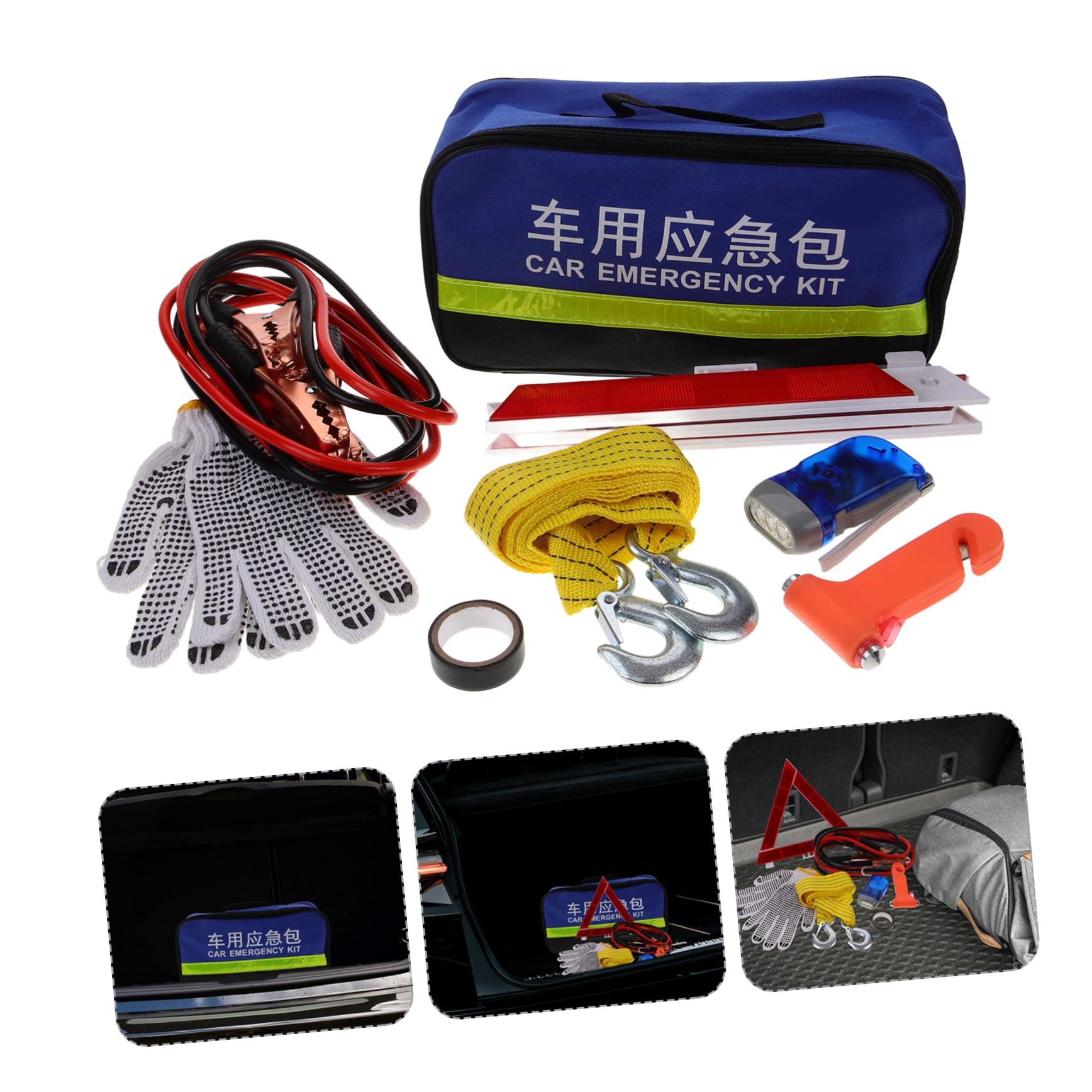 1set Strumenti Di Emergenza Per Auto Kit Di Sicurezza Stradale Multifunzione Con Accessori Essenziali Per Riparazioni e Assistenza Veicolo