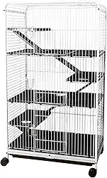 Viveiro Gaiola Roedor Furão Coelho Porquinho India Fauna Pet Jelplast (Branco/Preto)