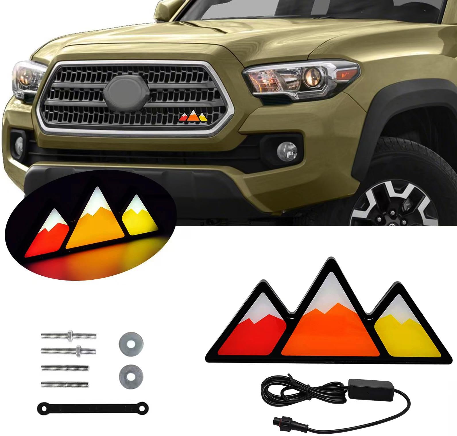 LED Tri-color Grille Badge Emblem