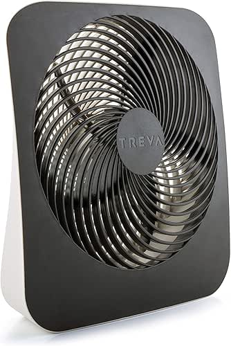 Treva 10-Inch Portable Fan, Powered by Battery and/or AC Adapter