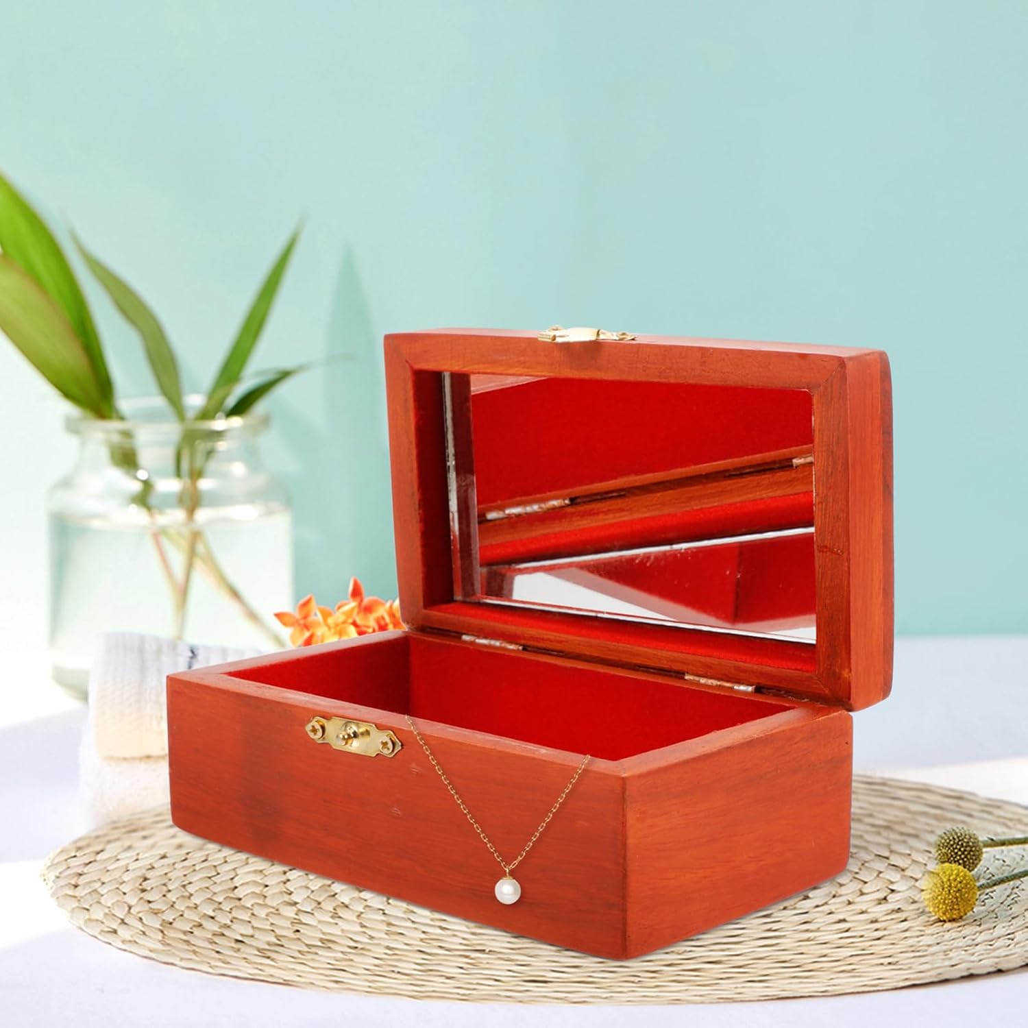 MAGICLULU Vintage Jewelry Chest Stylish Keepsake Storage Box for Jewelry and Sundries Decorative Treasure Box for Home Decor and Organization