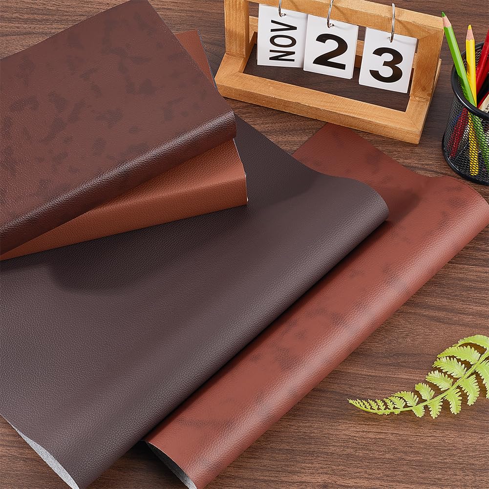 CRASPIRE 4 Colors 16.5 x 13.7” Faux Leather Fabric Book Cloth for A4-A8 Books Binding Smooth PU Surface Polyurethane Coated Non-Woven Base Covering Protector Bookcover Album Scrapbooking DIY Bookcloth - Image 4