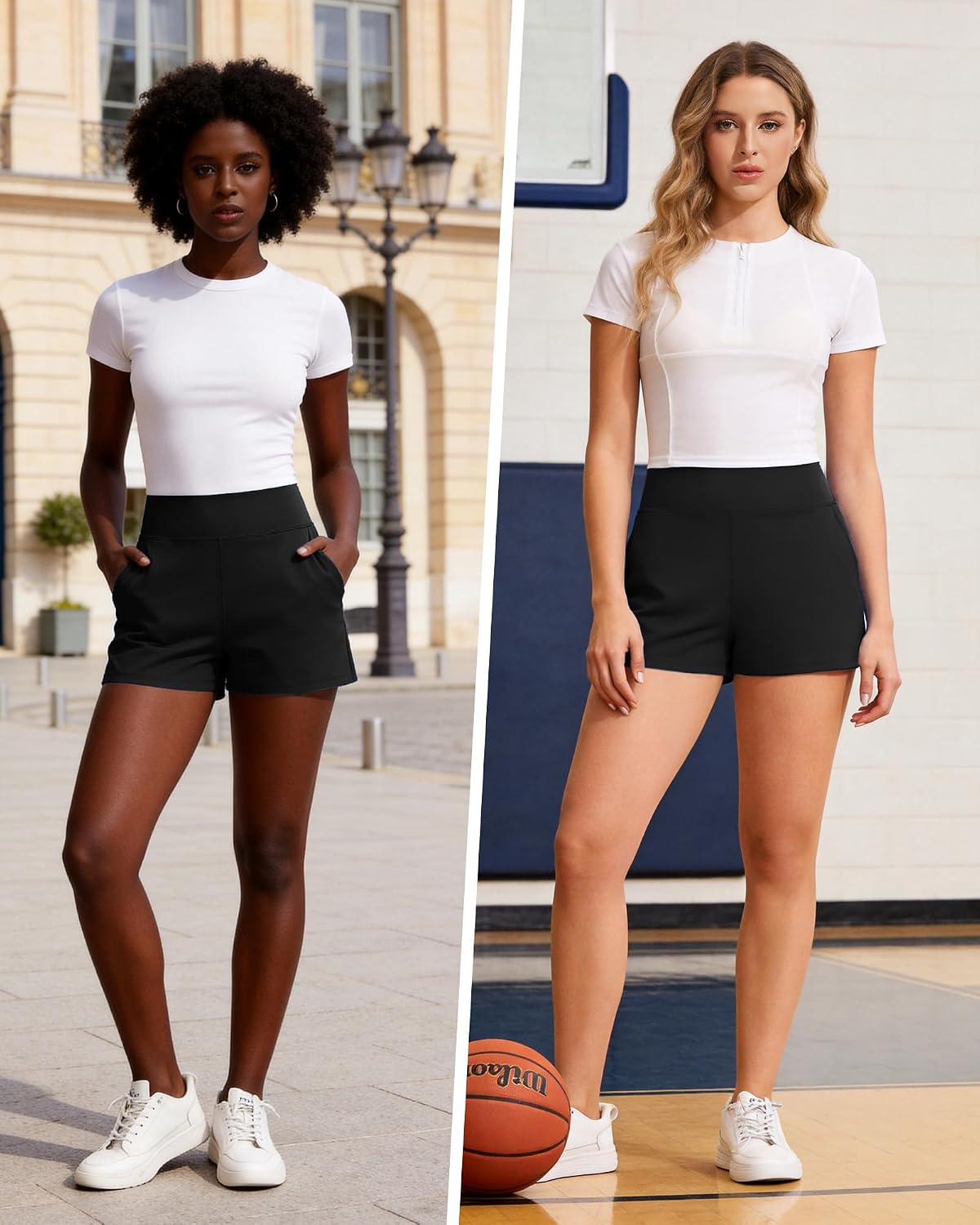 Athletic Shorts for Women 2" Inseam High Waisted Yoga Shorts with Pockets Summer Workout Running Gym Wear for Women