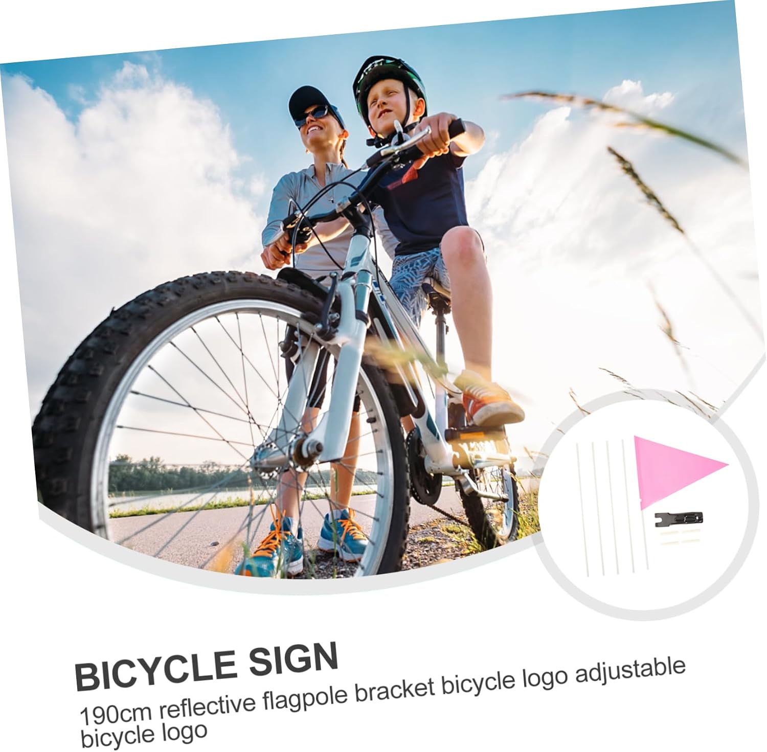 Adjustable Multi-function Safety Flag with Pole for Bikes Reflective Warning Flag for Seniors Easy Installation and Durable Design