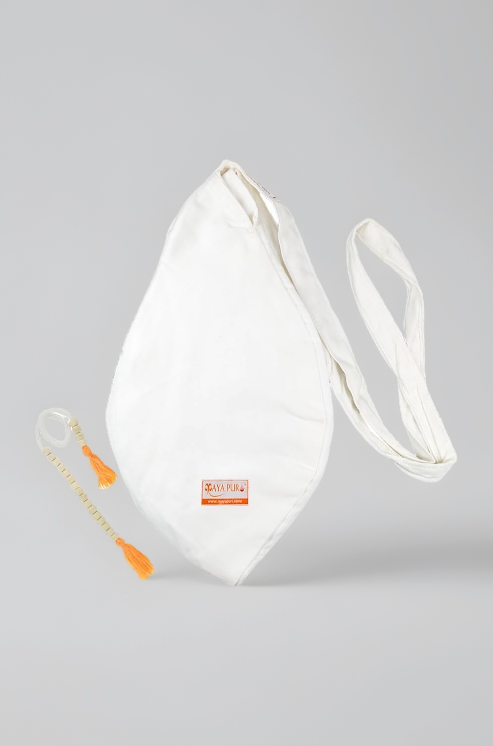 Original White Japa Mala Pouch | Cotton Chanting Accessory with Zip Pocket & Sakshi Mala Counter for Mantra Jaap and Meditation (Pack of 1)