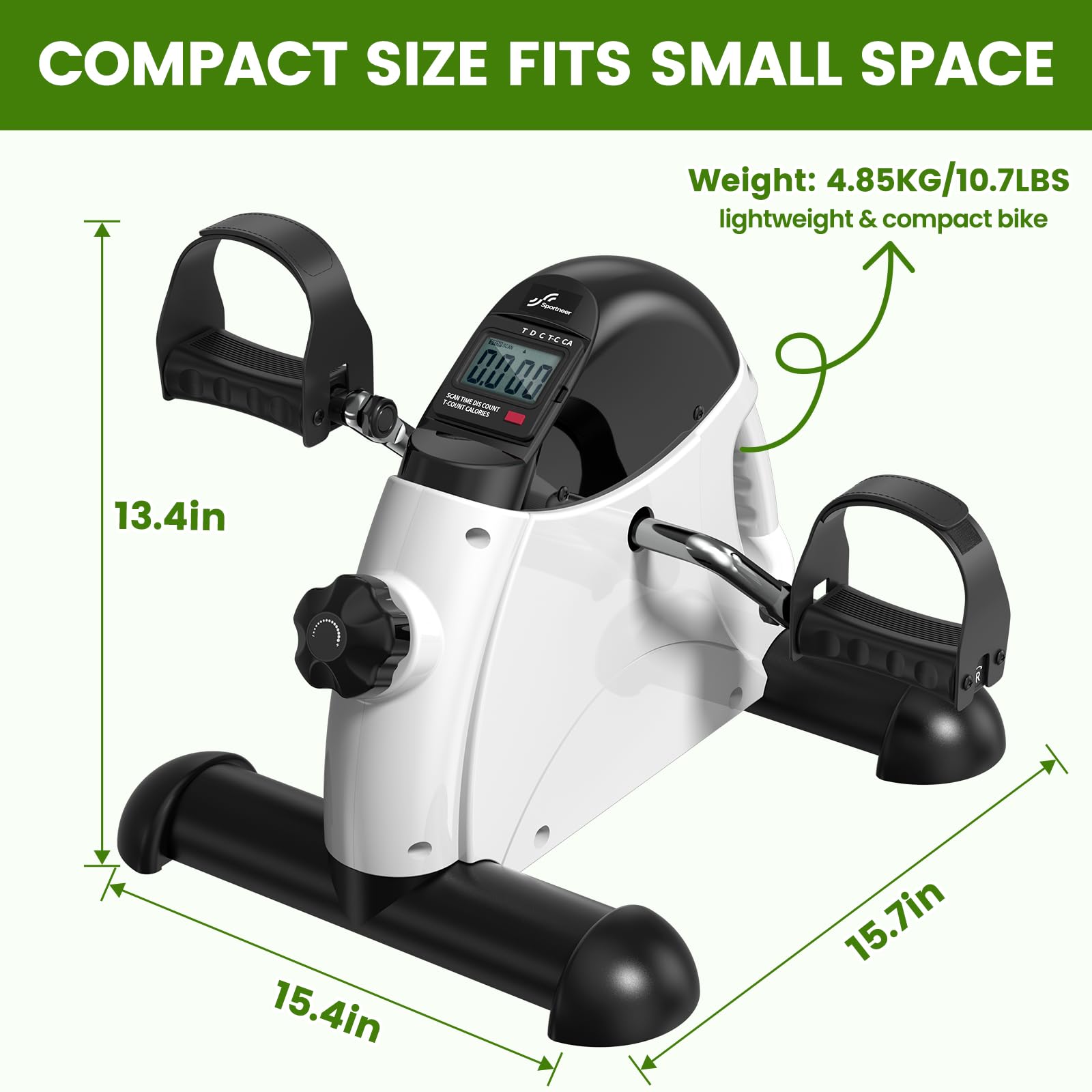 Sportneer Pedaltrainer pour personnes âgées, mini hometrainer avec écran LCD, appareils de fitness pour la maison – vélo de table, ergomètre pour seniors, entraîneur de bras et de jambes pour seniors