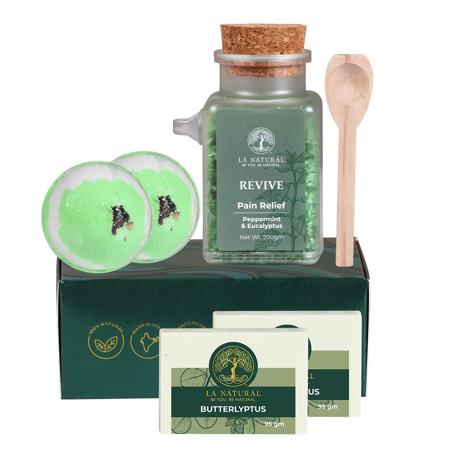 Eucalyptus Bath combo | daily Soap_2, relaxing Salt_1 & fizzy Bombs_2, Most Luxurious | Natural and Cleansing pack | Men and Women | SLS, SLES and Paraben free-image-18