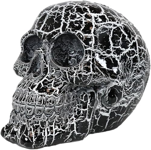 Ebros Gift Dios del rayo Thunder Bolt Punk Rock - Figura decorativa de calavera negra como accesorio decorativo de Halloween, esqueleto gótico