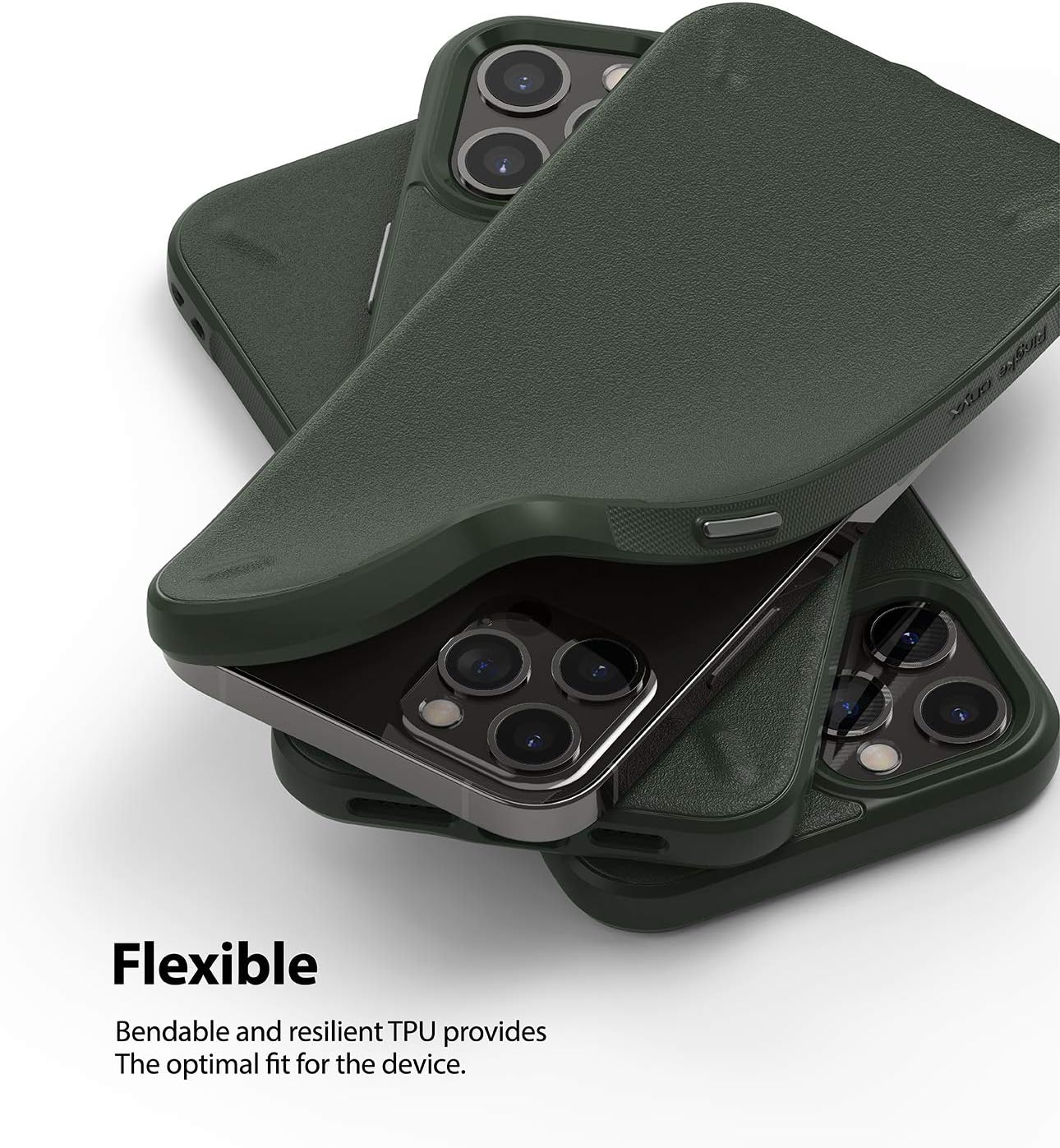 Ringke Onyx Case Compatible with iPhone 12 Pro Max, Tough Rugged Durable Shockproof TPU 3D Design Back Phone Cover for 6.7-inch (2020) - Dark Green