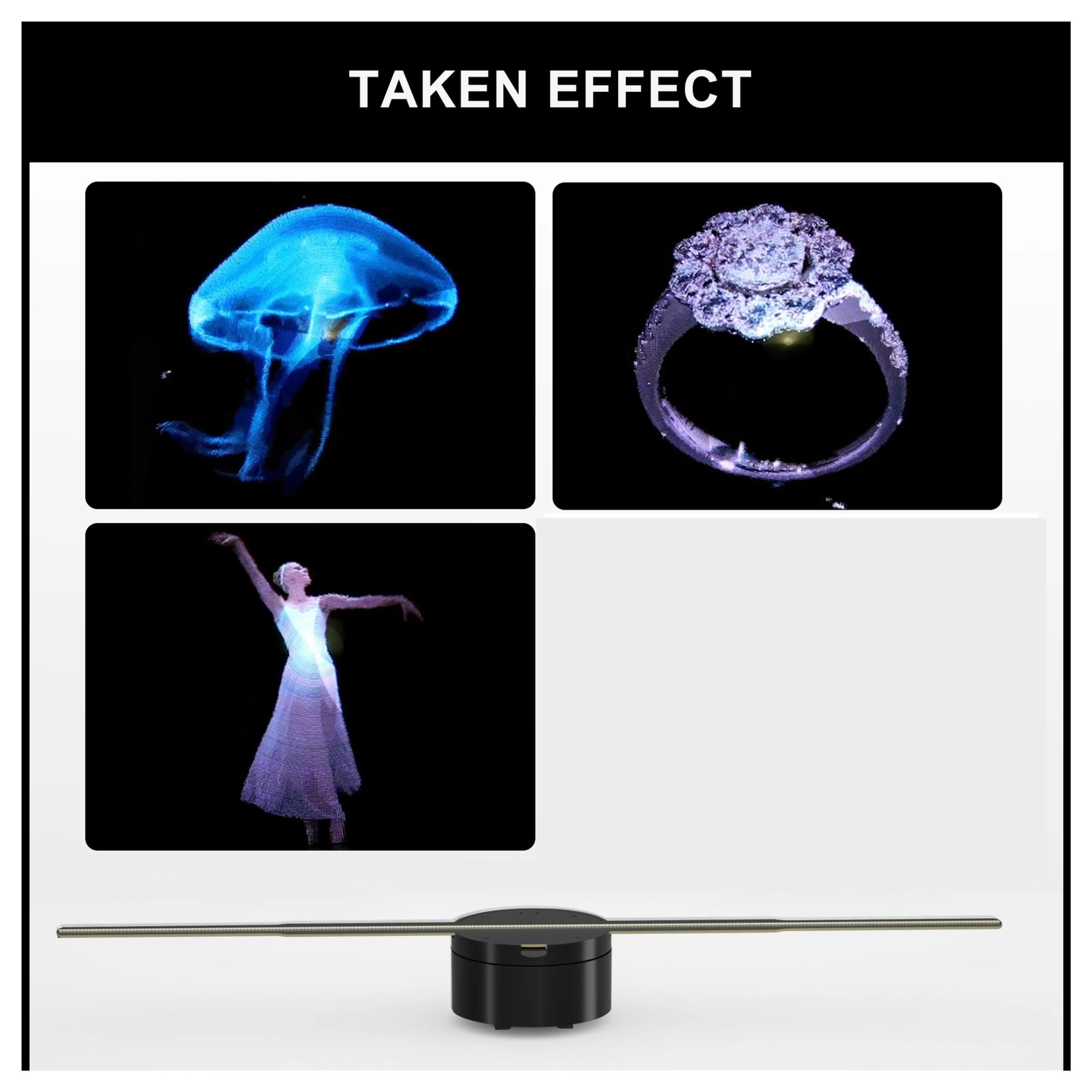 Wentylator z hologramem 3D Projektor Reklamowy 3D, Lampa Holograficzna, Odtwarzacz, Wyświetlacz Reklamowy, Wentylator 3D, Projektor Holograficzny, Logo, Światło
