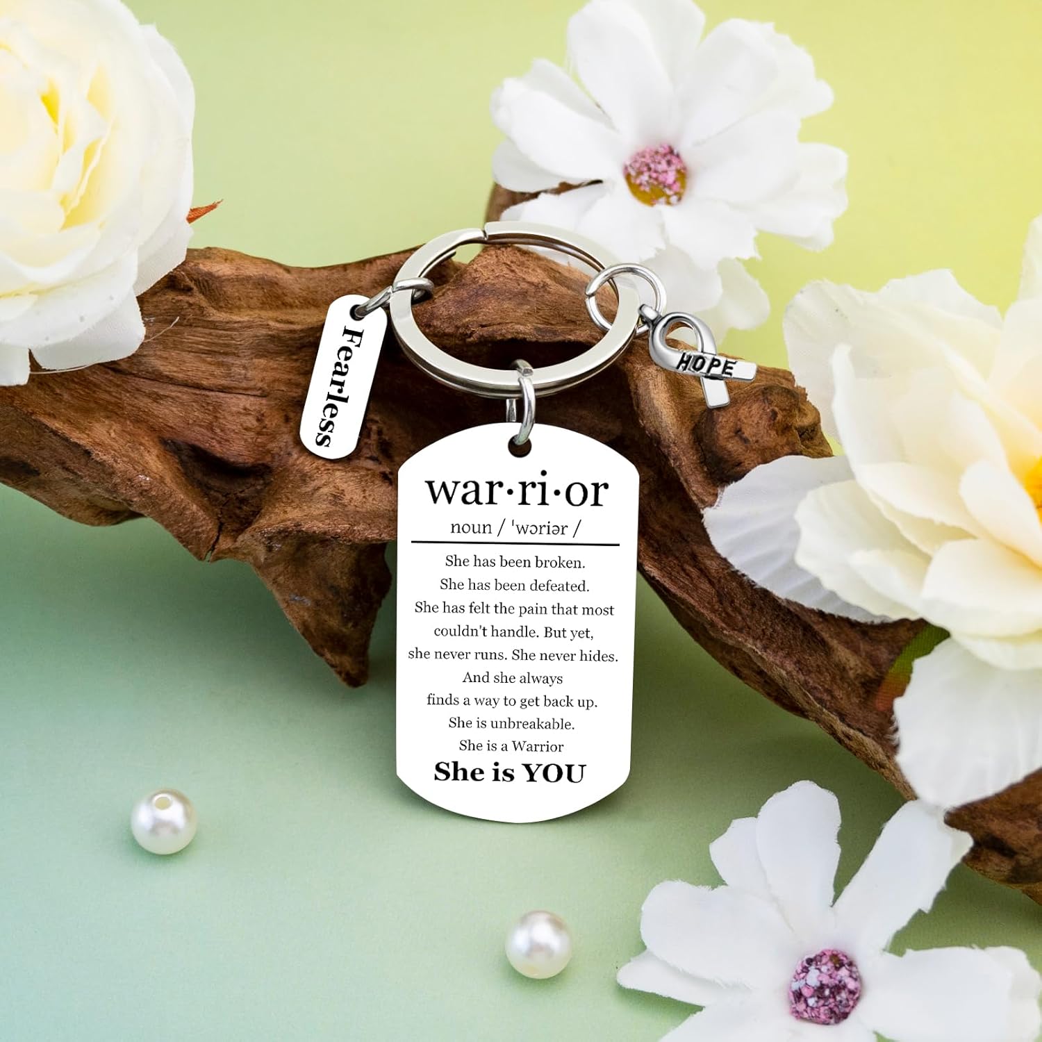 Breast Cancer Survivor Gifts for Women Warrior Keychain Breast Cancer Awareness Accessories - Image 3
