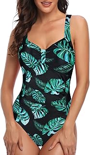 Sponsored Ad - Tempt Me Women Ruched Slimming One Piece Swimsuits Tummy Control Vintage Bathing Suits