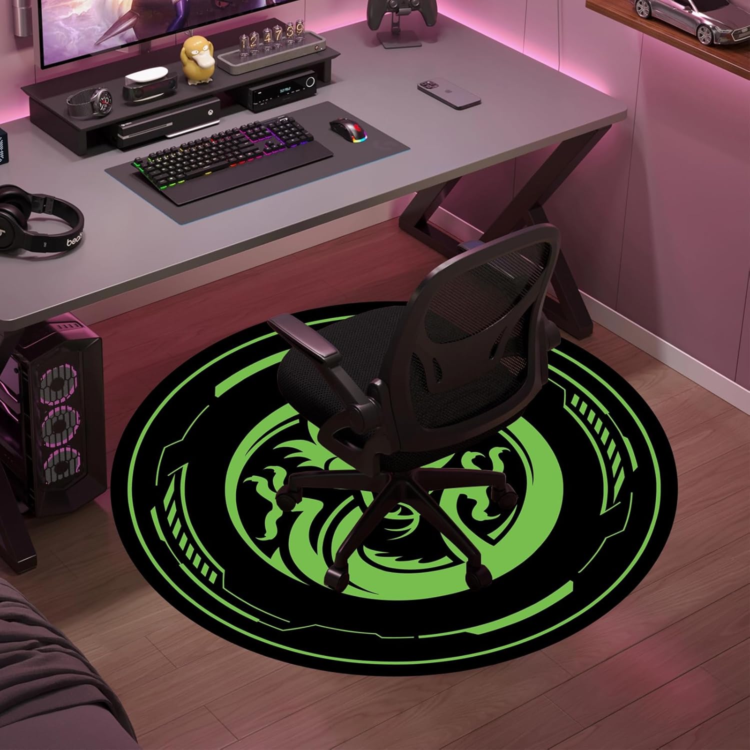 Chair Mat for Hardwood Floor Gaming Chair Mat 47 Inch Round Floor Mats for Gaming Room Home Office