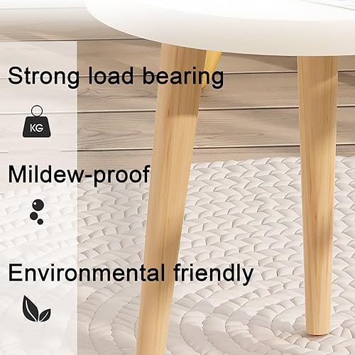 Miniatura 4 de Mesa auxiliar redonda, bandeja para mesita de noche, mesa auxiliar para sala de estar, dormitorio, espacios pequeños, patas de haya (color negro,