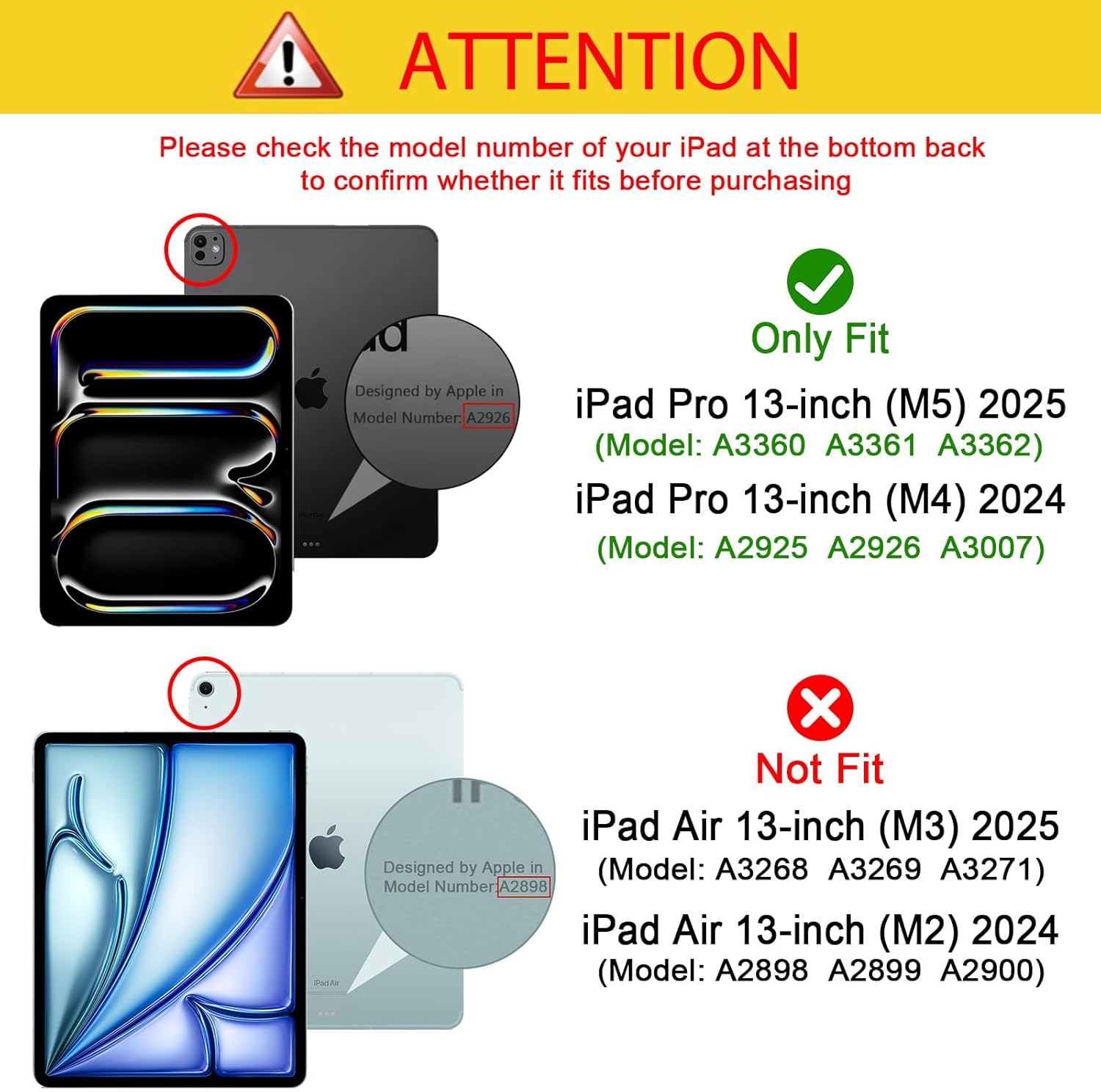 Custom Case for iPad Pro 13 Inch (M5/M4) 2025/2024 Personalized Photo Logo Picture Image Name Text Smart Premium Folio Stand PU Leather Cover Auto Sleep/Wake Microfiber Lining Soft TPU Back