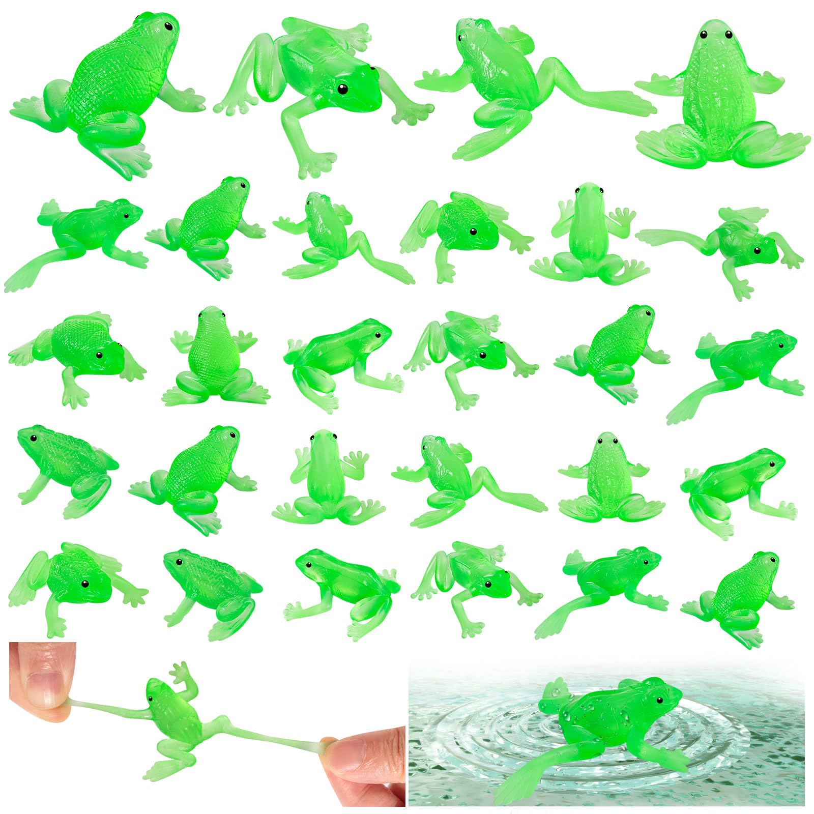 HFWTWPY 30PCS Toy Frogs for Kids, Realistic Mini Rubber Frog for Play Animal Frog Party Favors