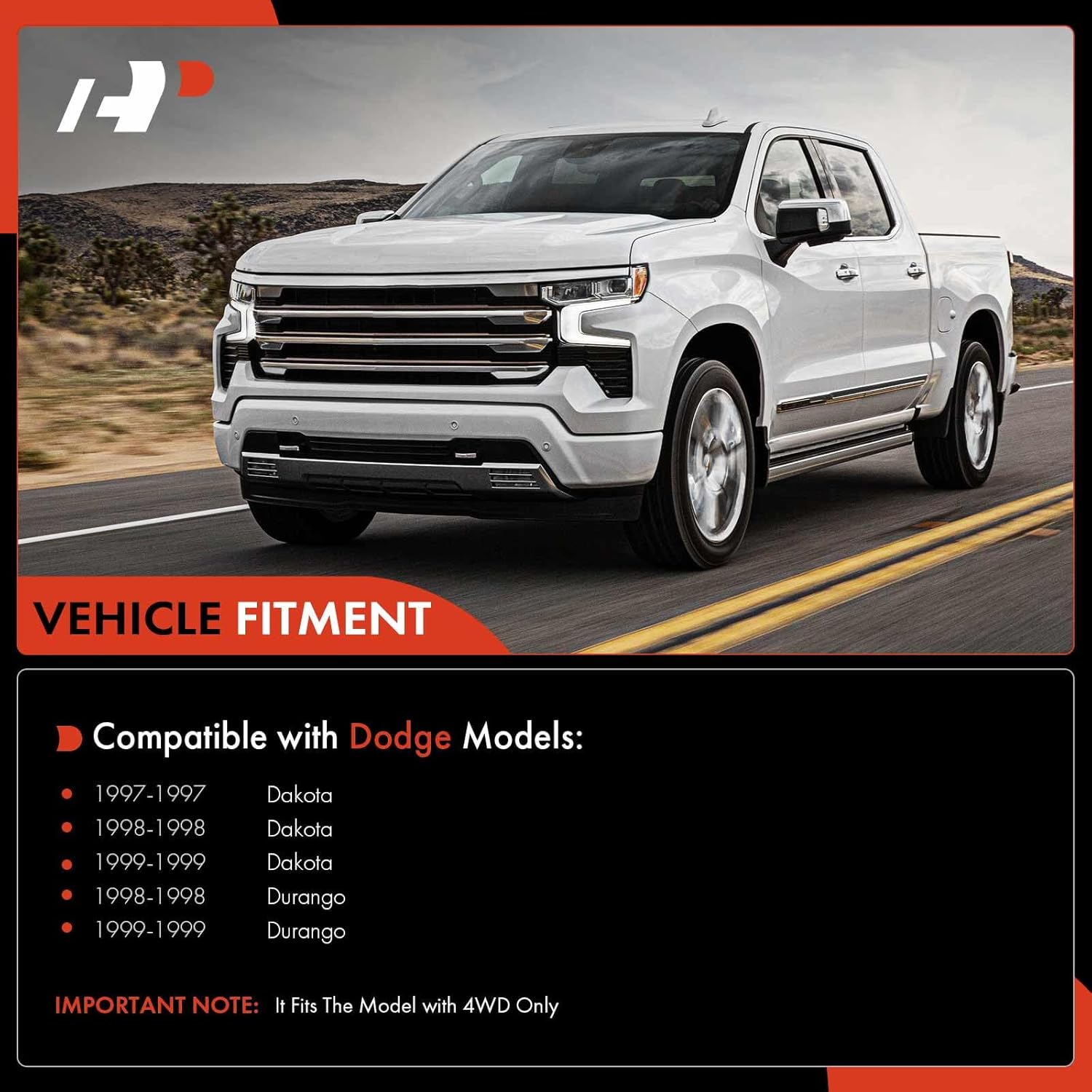 A-Premium Set of 6, Front Inner Outer Tie Rod End, Pitman Arm, Idler Arm, Compatible with Dodge Durango 1998-1999, Dakota 1997-1999, 4WD