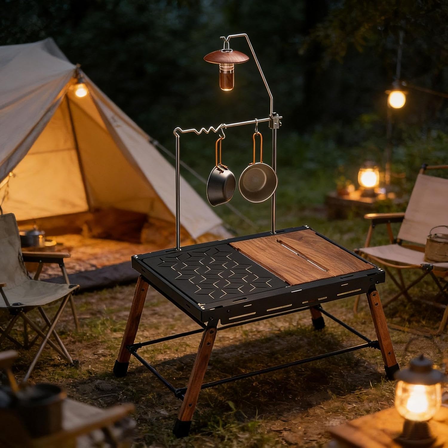 predolo Camping Lantern Stand Light Bracket Stand for Hiking Work Light Traveling