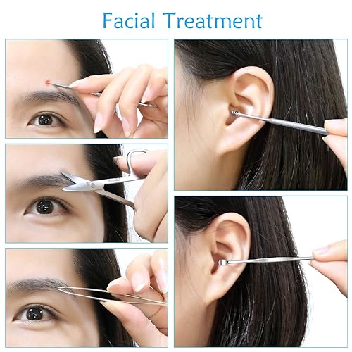 Miniatura 2 de Kit de manicura de pedicura para uñas kit de manicura de acero inoxidable 19 en 1 kits de aseo profesional kit de cuidado de uñas con lujosa funda