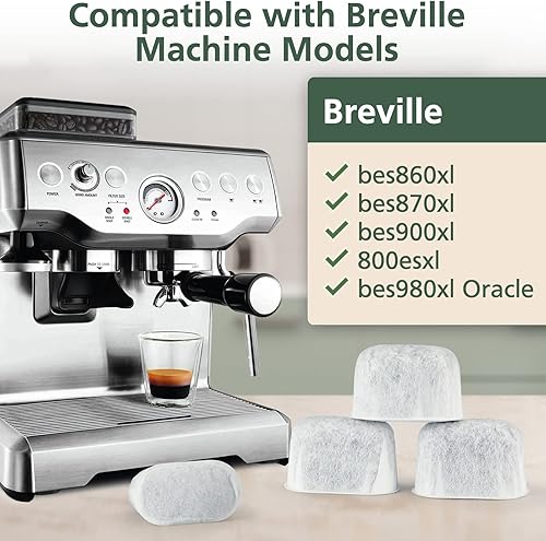 Miniatura 6 de Paquete de 6 filtros de agua para máquina de café expreso y 40 tabletas de limpieza de espresso, kit de limpieza de espresso incluye tabletas de