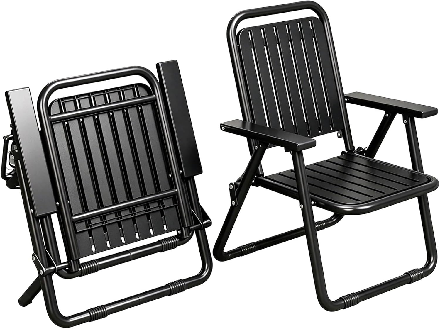 Folding Chair, Commercial Event Seat, with Armrests, for Wedding, Banquets, Celebrations, Dinning, Office Kitchen Patio and Garden(Black,40cm)
