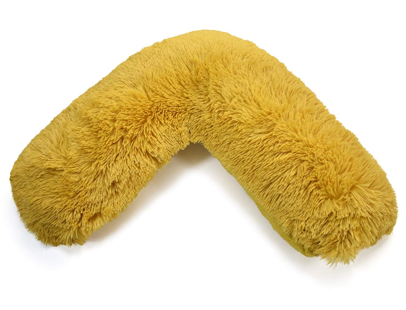 NIGHTZONE Teddy Bear V Shaped complete pillow or Case for support Maternity, Neck, Back, Soft Warm Plush Cosy Fleece Cover (Teddy Cuddles Ochre, Case Only)