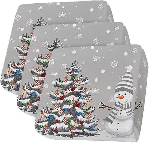 Miniatura 8 de Wowouhiya Fundas de cojín para sofá con diseño de árbol de Navidad, funda elástica para sofá con parte inferior elástica, diseño a cuadros rojos y