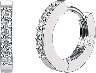 SWEETV 6mm Hoop Earrings Tiny Cartilage Huggie Earrings for Women Hypoallergenic Piercing Mini Sleeper Earrings for Girls Men Teens