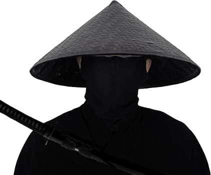 Amazon.com: xihexi Black Handmade Bamboo Hat Samurai Cosplay Hat