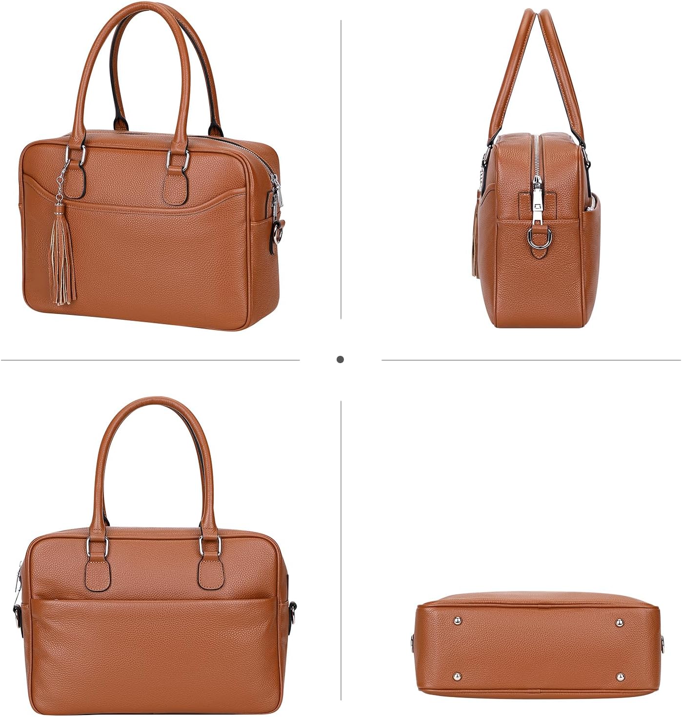 Over Earth Genuine Leather Satchel Handbags for Women Purse Top Handle Shoulder Bag - Image 8