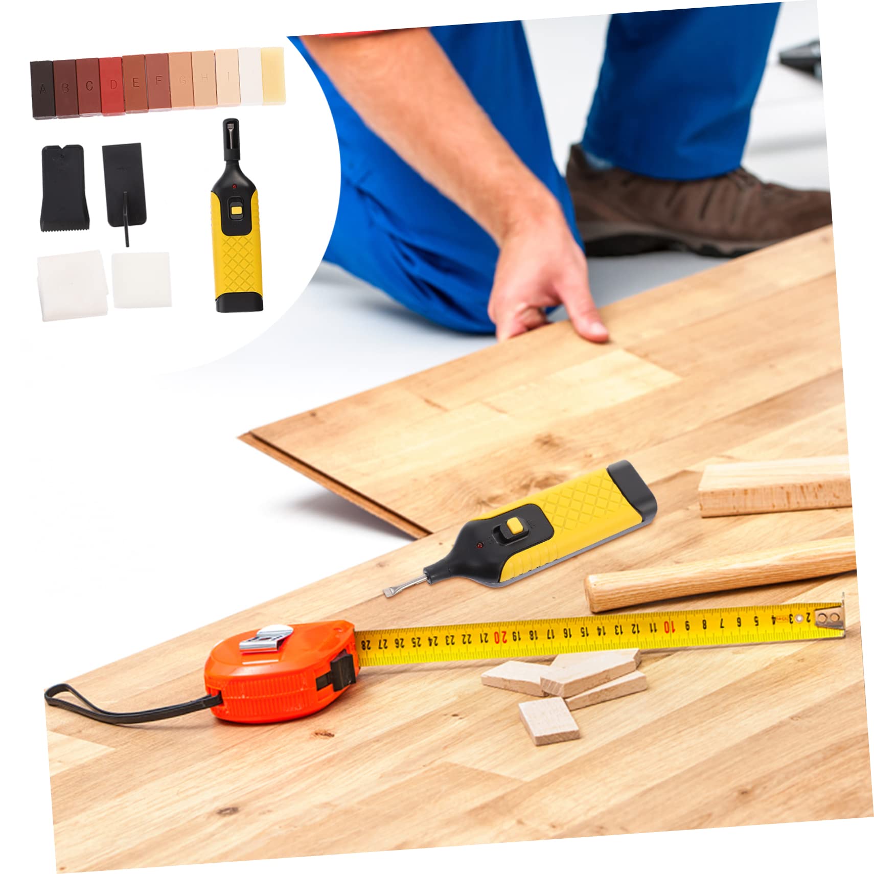 SECFOU 1juego Herramientas Para Reparación De Pisos y Muebles Kit De Accesorios Para Rellenar Grietas y Rayones Para Mantenimiento De Pisos Laminados