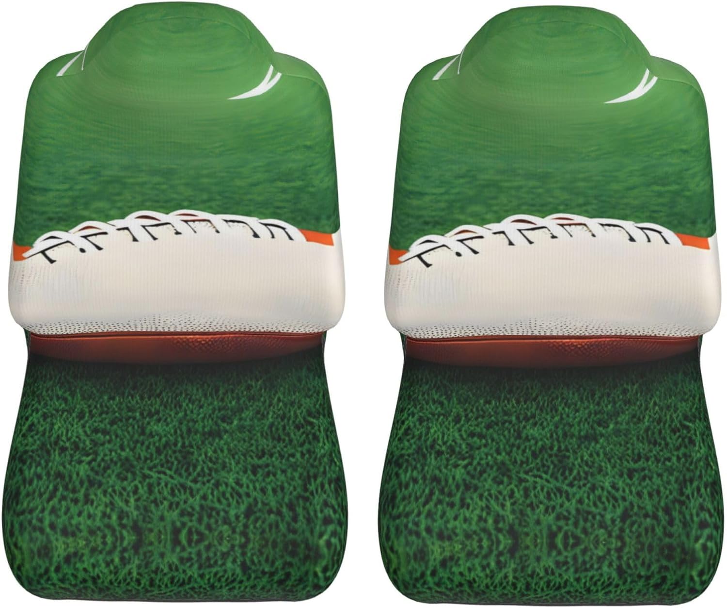 White Rugby Ball Dua Sarung JOK Mobil, Sarung JOK Mobil Depan, Cocok Untuk Sebagian Besar Mobil, SUV, Truk, Van, Dll.