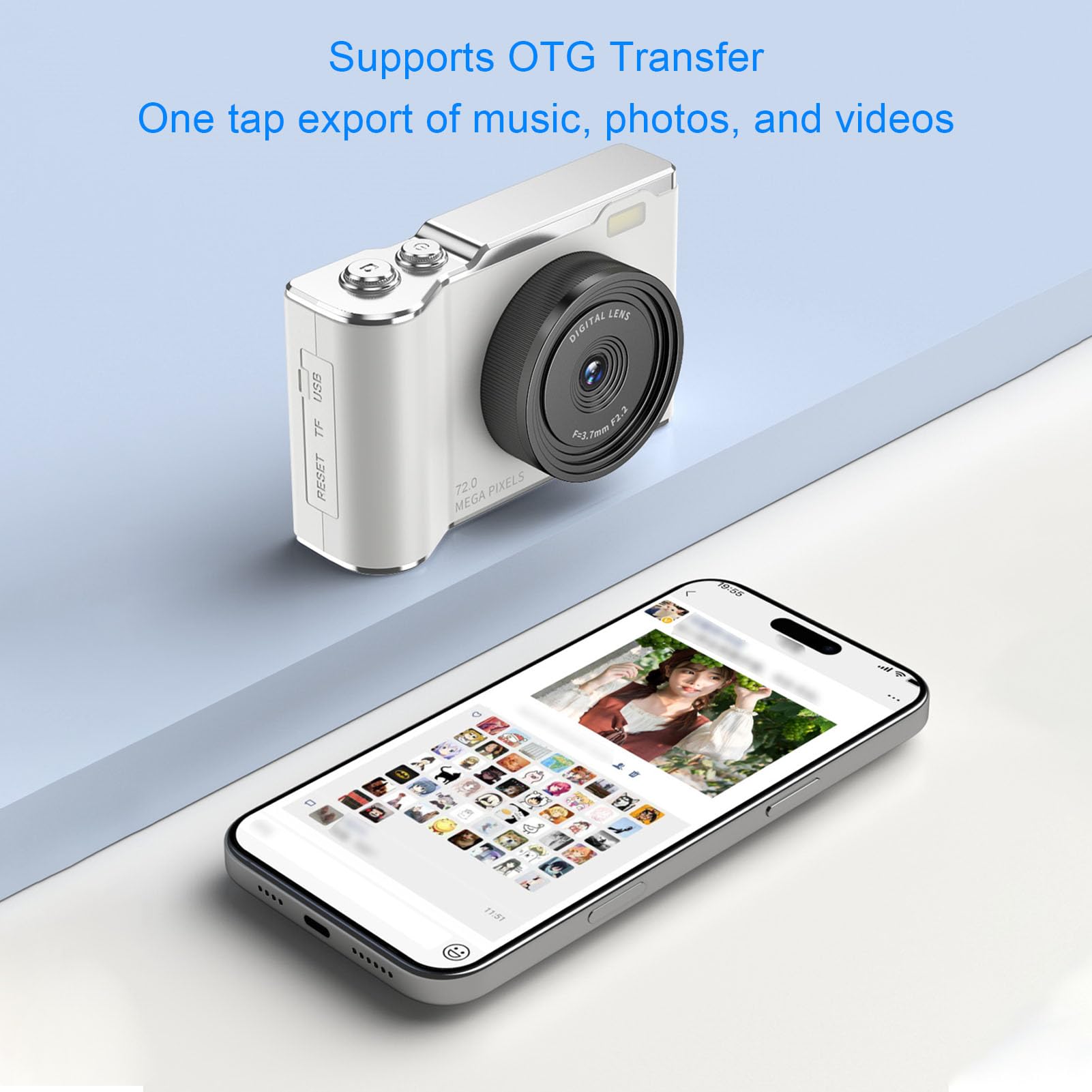 Jectse Fotocamera Digitale 5K, Fotocamera Mirrorless retrò con Messa a Fuoco Automatica HD da 72 MP e Zoom Digitale 16X con Schermo Ribaltabile da 2,88 Pollici, per Viaggi Fotografici