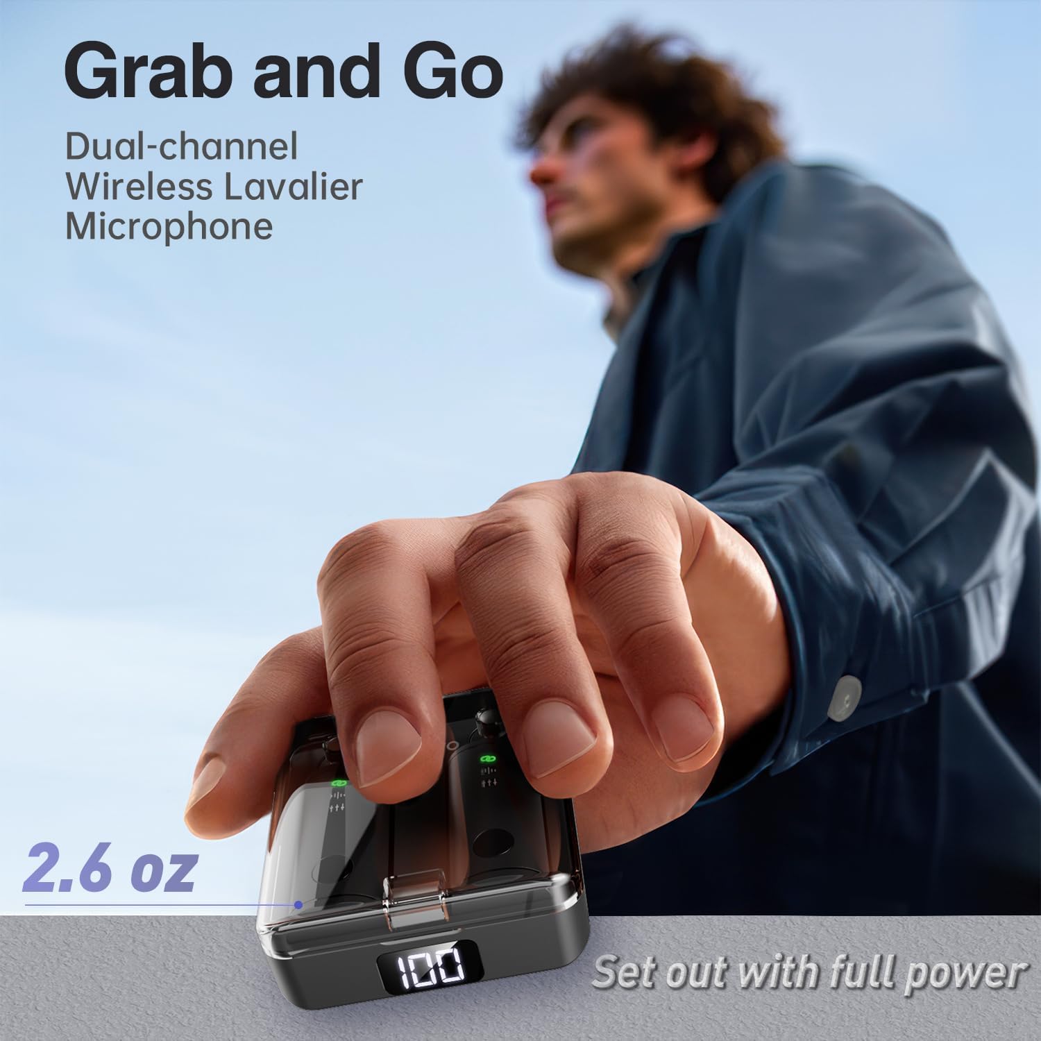 Wireless Lavalier Microphone for Phone/Pad (Lightning Port Only), HiFi Recording, Precise Noise Reduction, 40Hrs Battery, Magnetic Clip Phone Microphone for Video Recording Vlogging