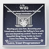 Message Card Jewelry, Handmade Jewelry - Programmer Wife - Meeting You Was Fate Love Knot Necklace