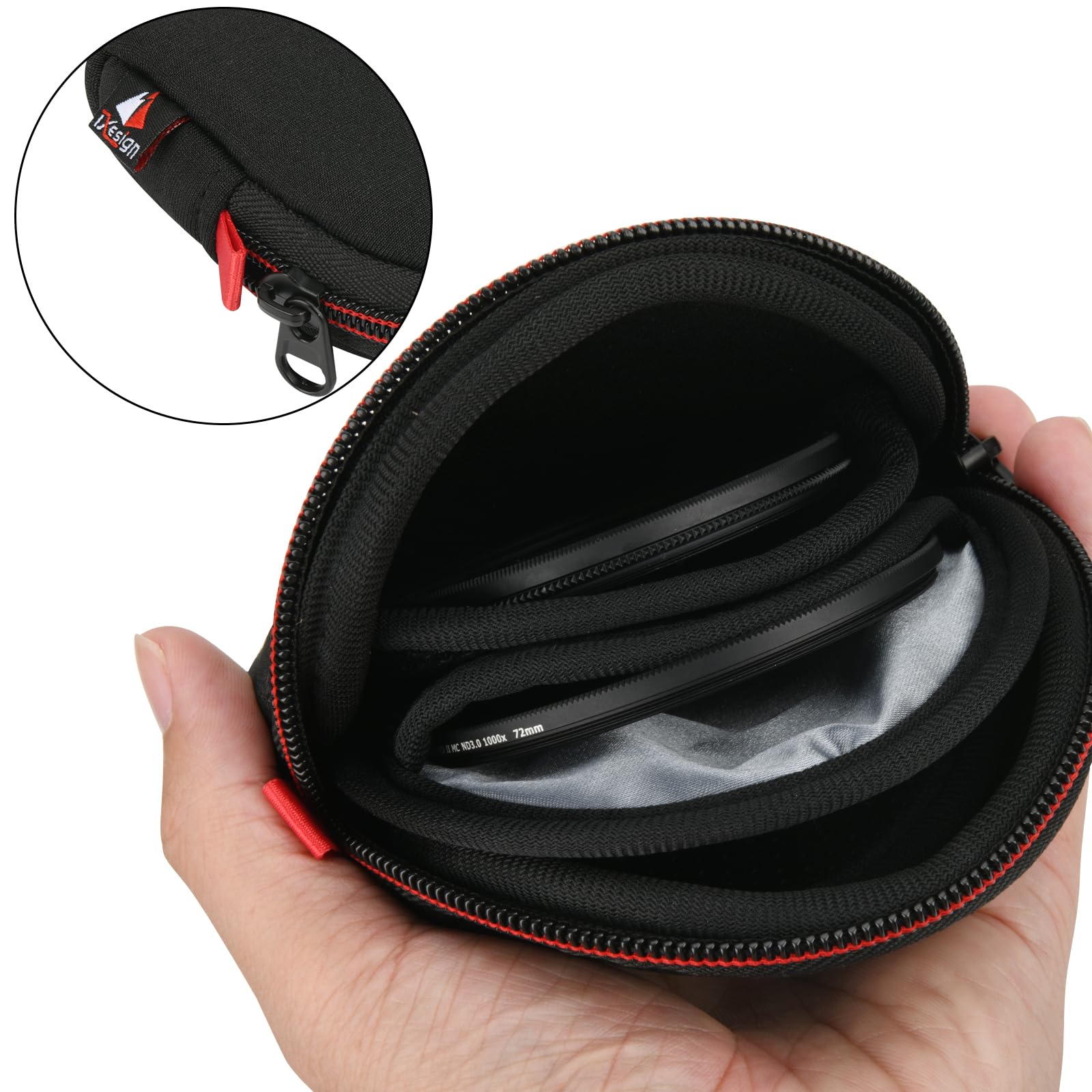 Lightning Power – Filtres pour appareils portables Sacs pour rond filtres jusqu'à 82 mm, résistant à l'eau en Lycra Motif pochette de filtre pour objectif, s